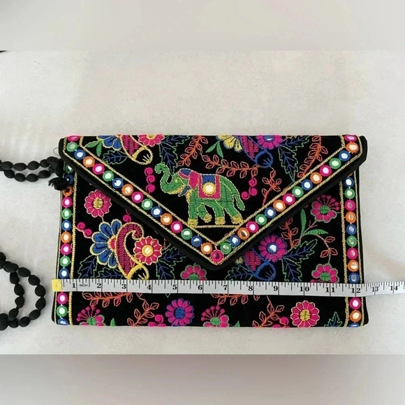 🐘 Made in India🐘/Stunning embroidered bag/ Elephant & floral detail/ Colourful - Picture 11 of 12